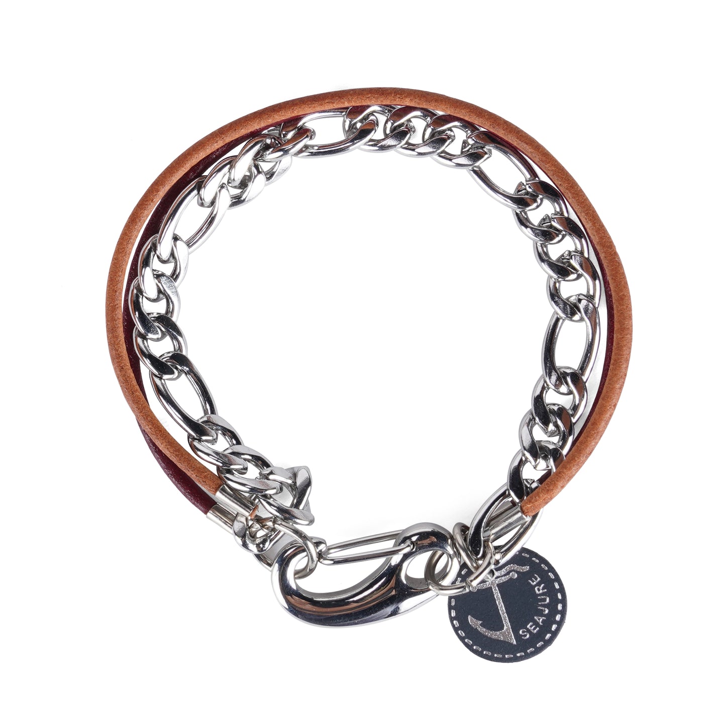 Chain and Leather Guam Bracelet Seajure