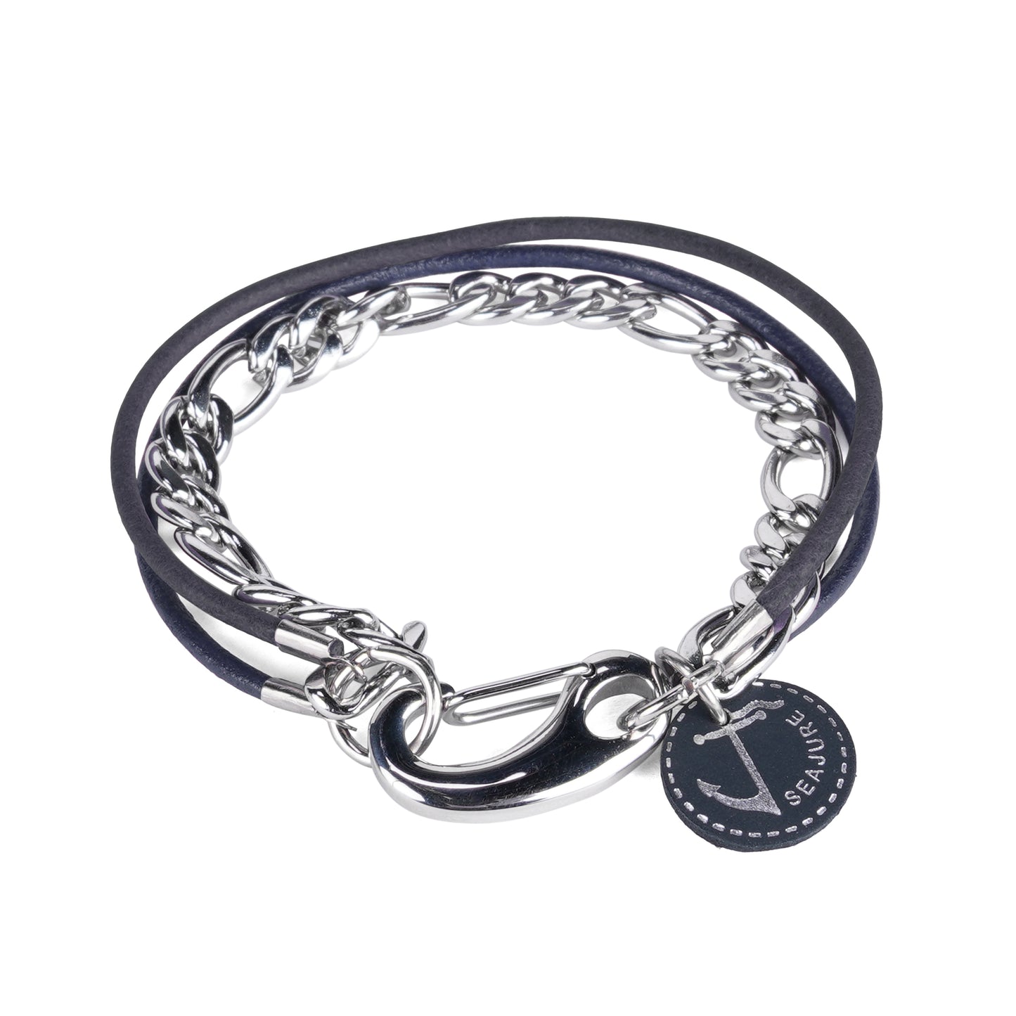 Chain and Leather Faroe Bracelet Seajure
