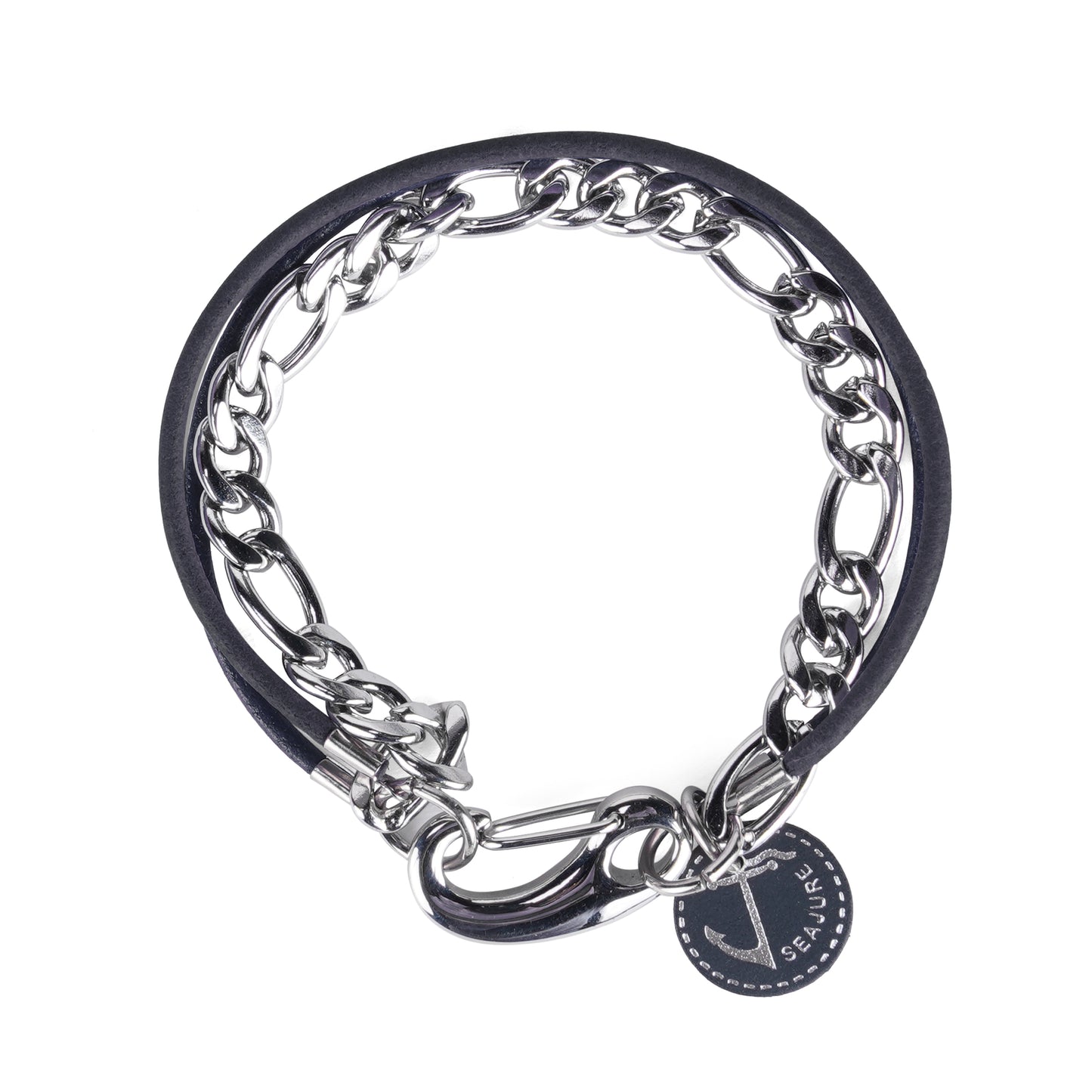 Chain and Leather Faroe Bracelet Seajure