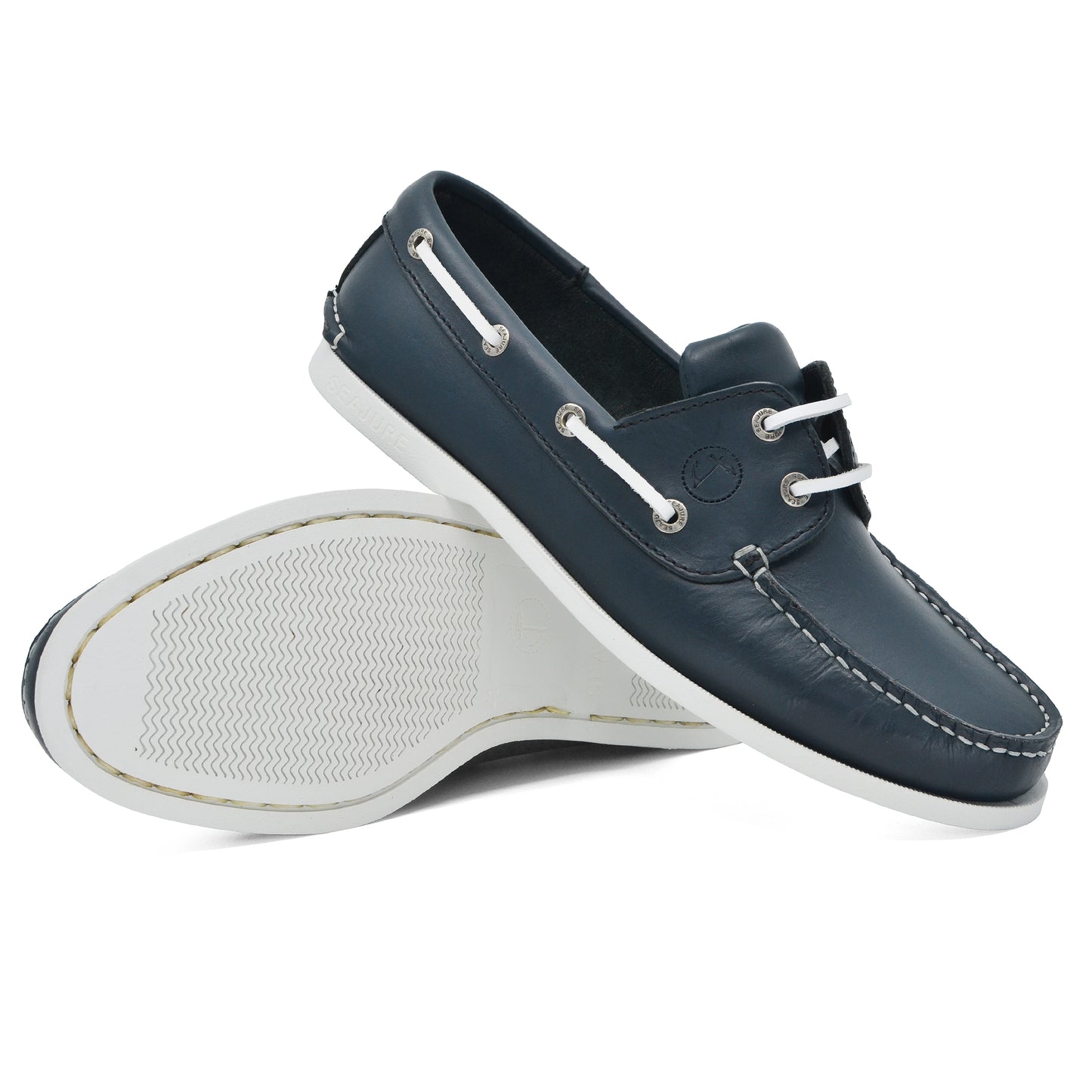 Men Boat Shoe Navy Blue Leather Watamu Seajure