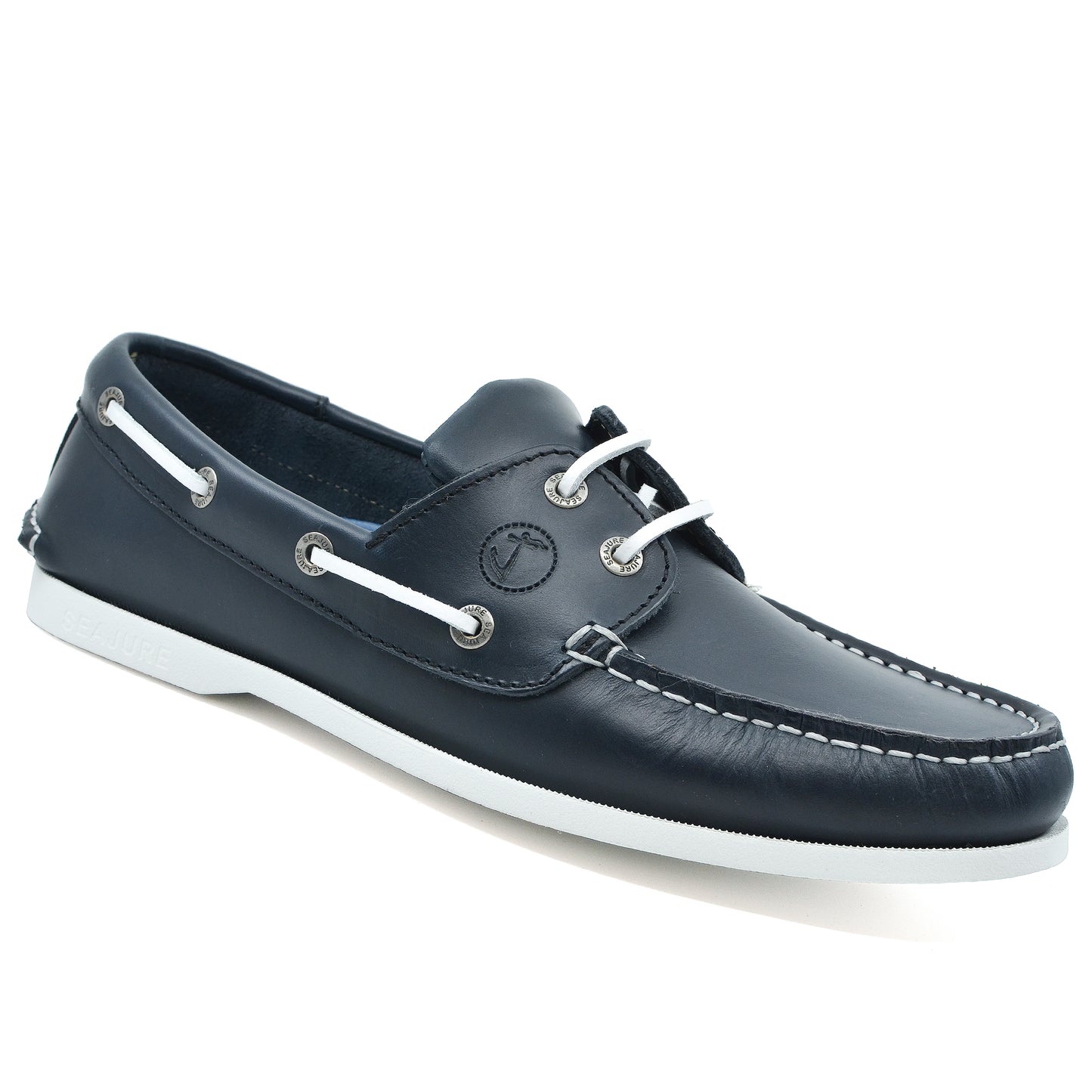 Men Boat Shoe Navy Blue Leather Watamu Seajure