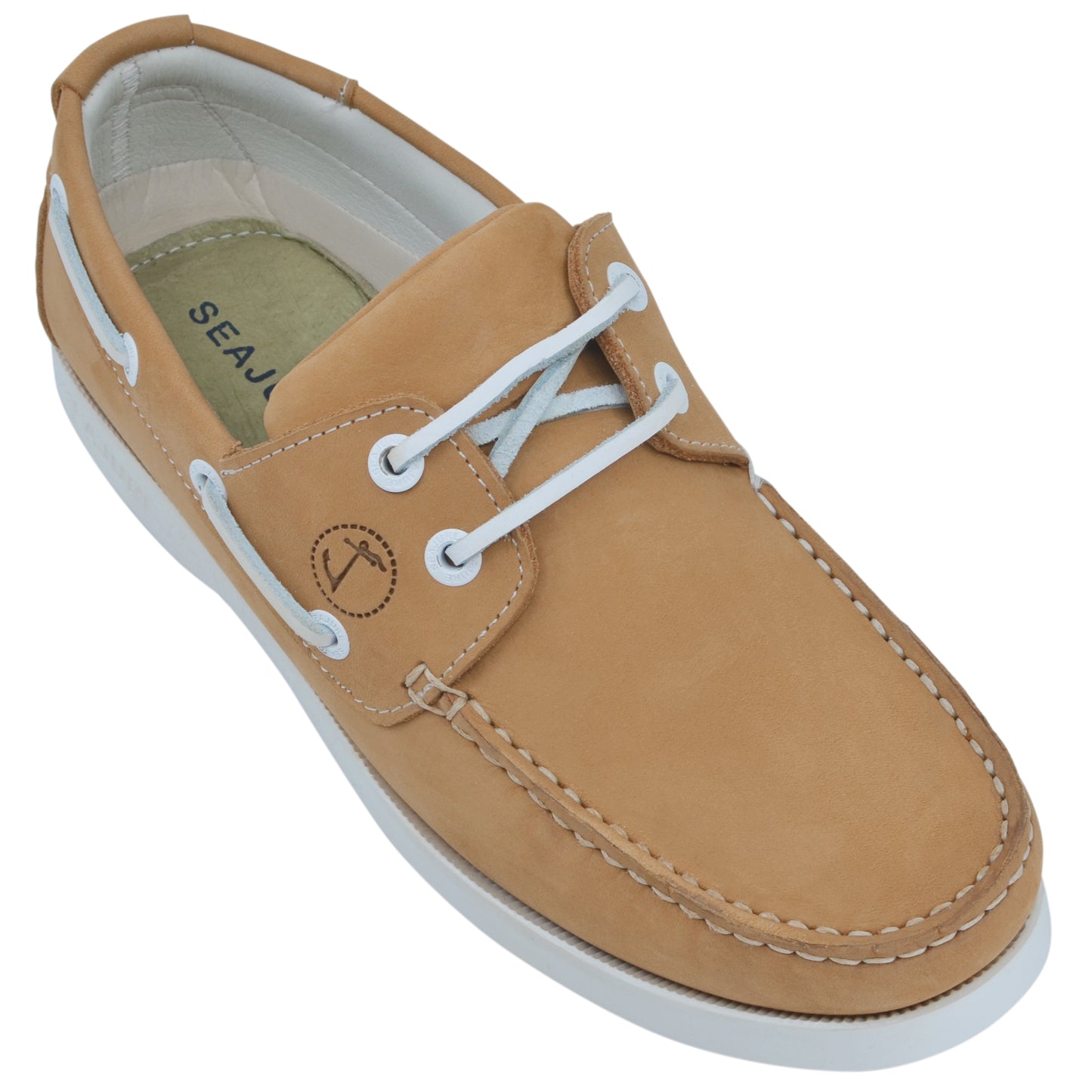 Women Boat Shoe Camel Nubuck Leather Noordhoek Seajure