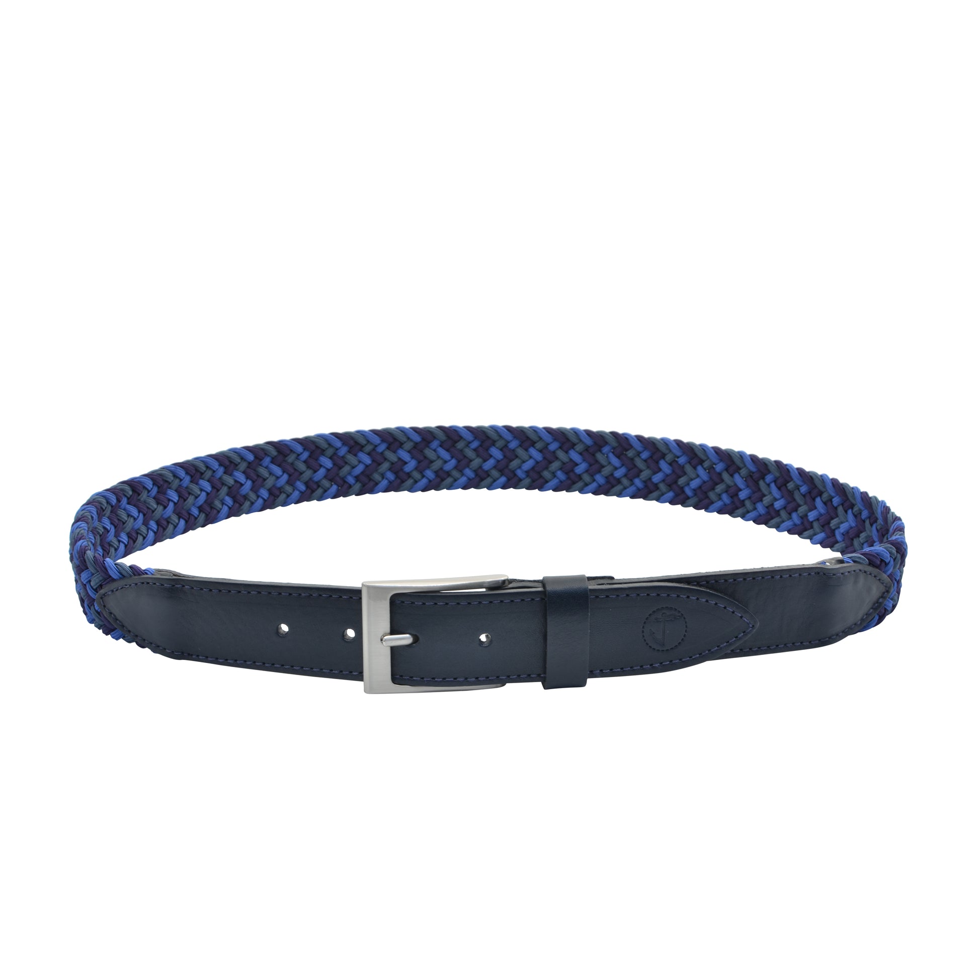 Elastic Braided Fabric and Leather Belt Ionian Seajure