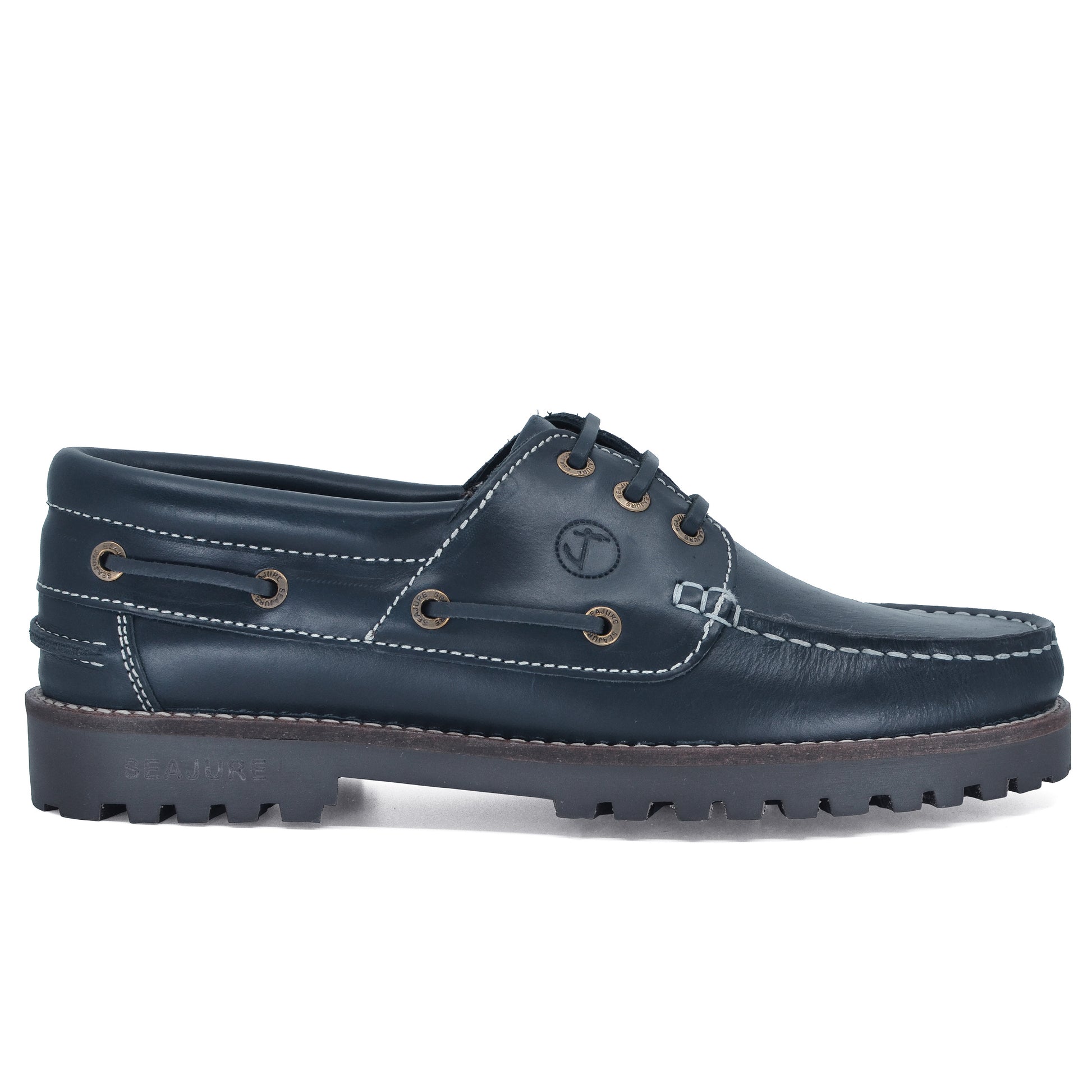 Men Boat Shoe Navy Blue Leather Lubmin Seajure