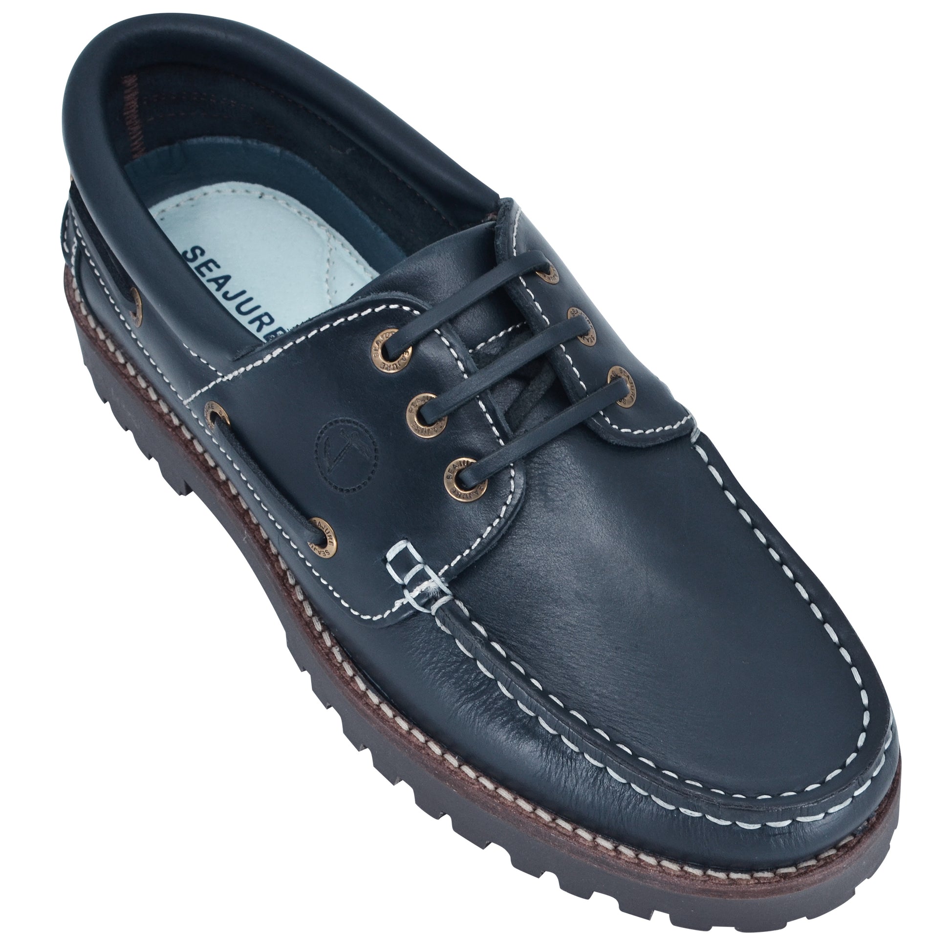 Men Boat Shoe Navy Blue Leather Lubmin Seajure
