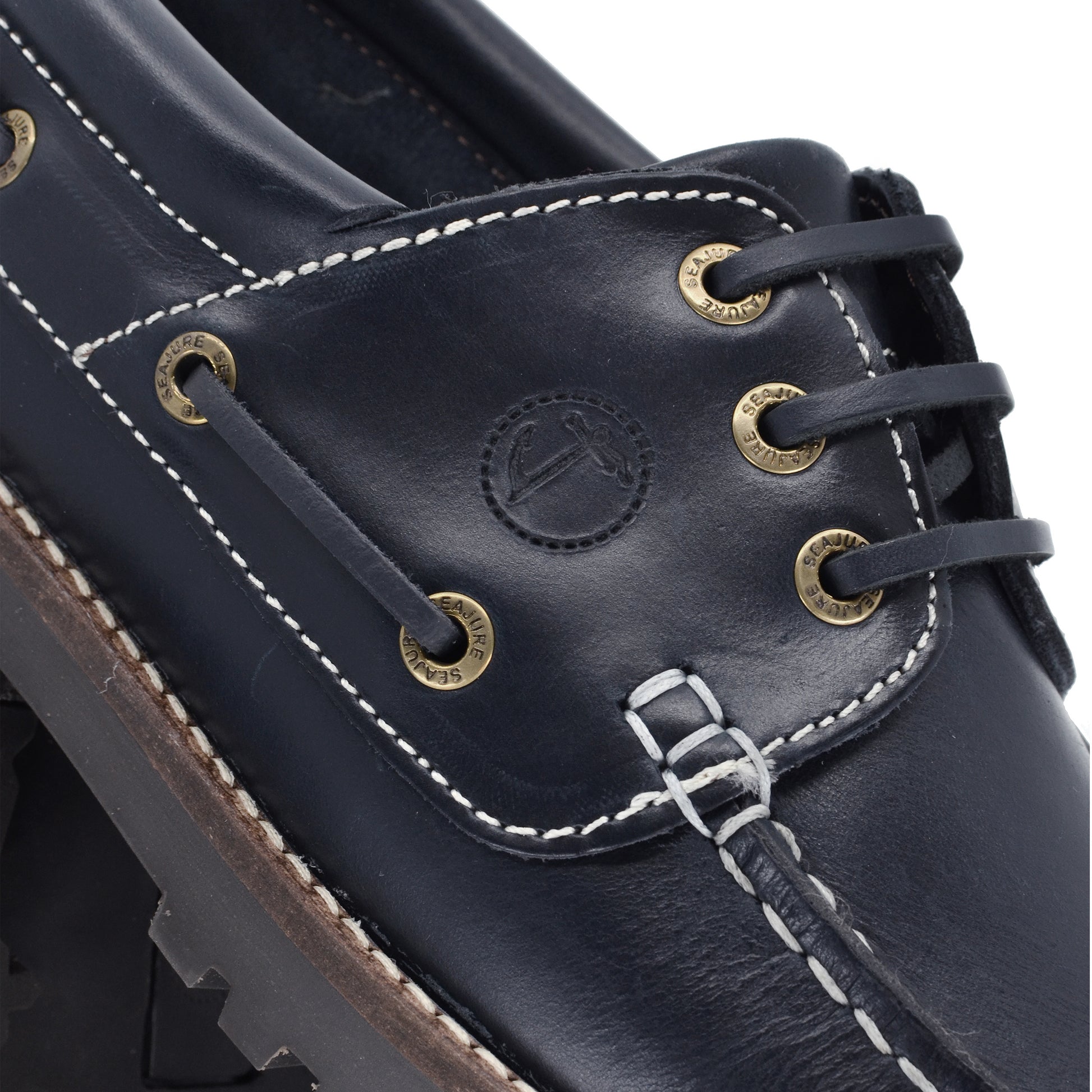 Men Boat Shoe Navy Blue Leather Lubmin Seajure