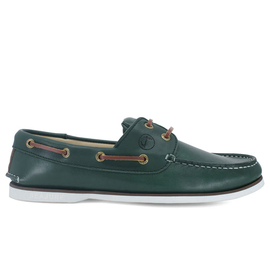 Men Boat Shoe Green Leather Fakarava Seajure