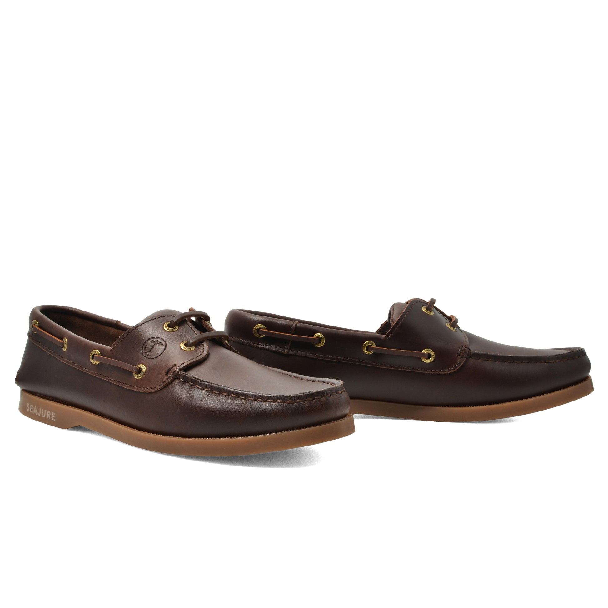 Men s Boat Shoes Seajure Tallow Brown Leather Premium Boat Shoes