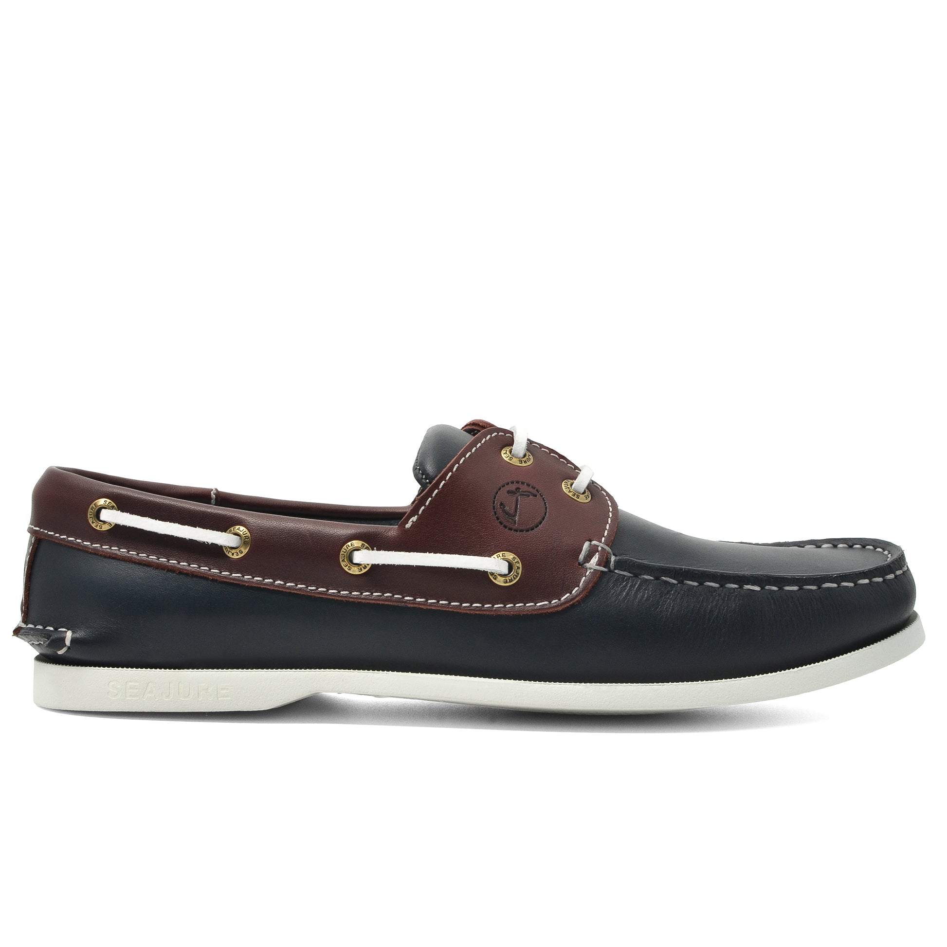 Mens navy leather boat shoes best sale