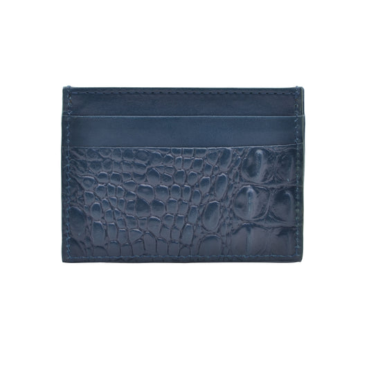 Croc Embossed Leather Card Holder Seajure