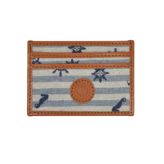 Punalu Embroidered Linen Card Holder Seajure