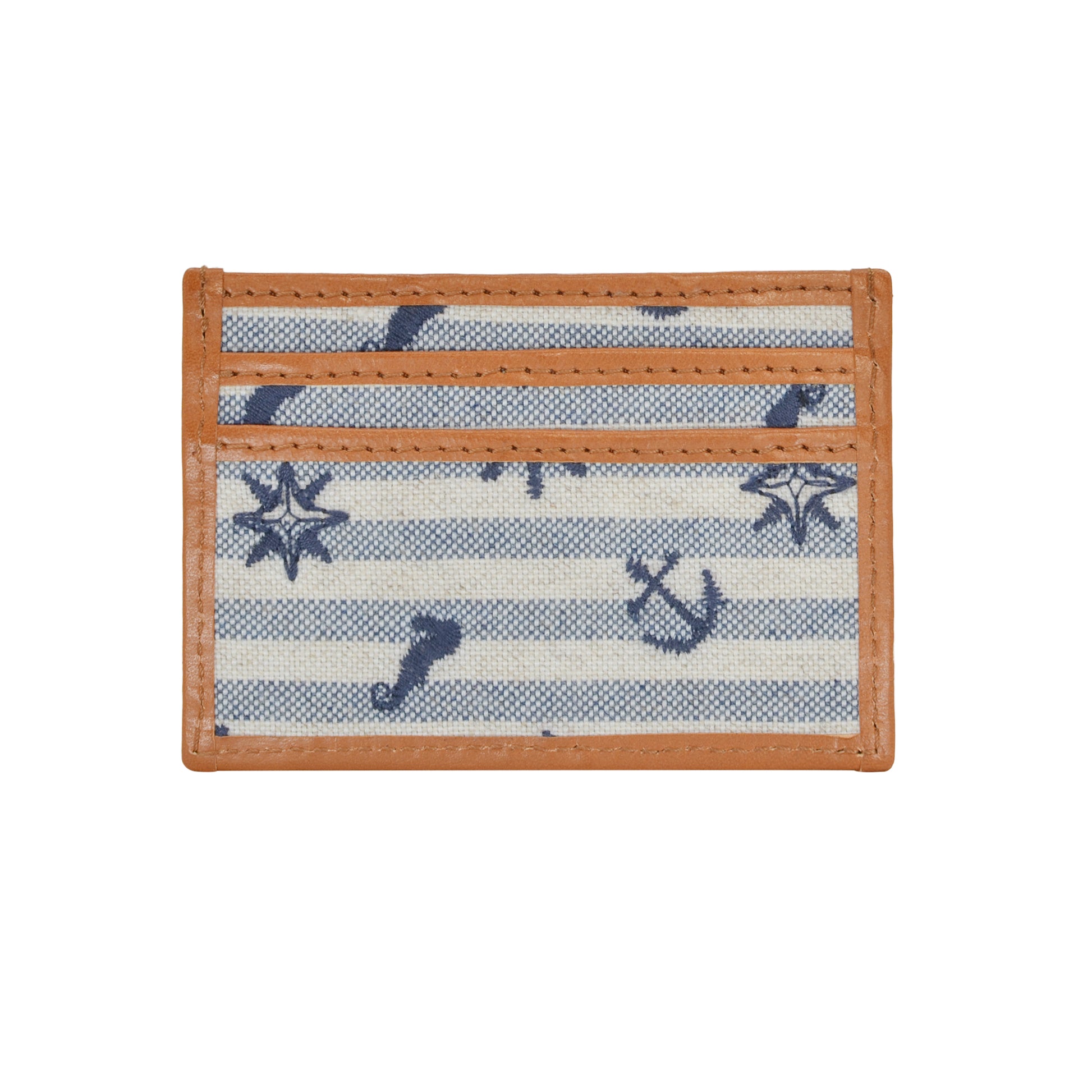 Punalu Embroidered Linen Card Holder Seajure